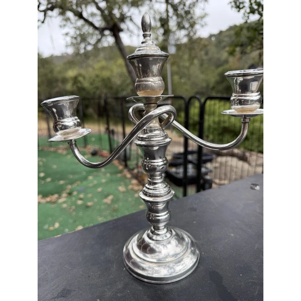 VNTG Gorgeous (2) Pair Sterling .950 Silver Candelabras 10.5”H/9.5”W / ROMO GOTH